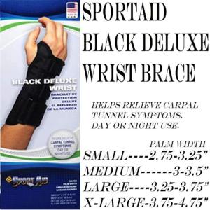 Sport Aid Black Deluxe Wrist Support Small Right - 1 Ea