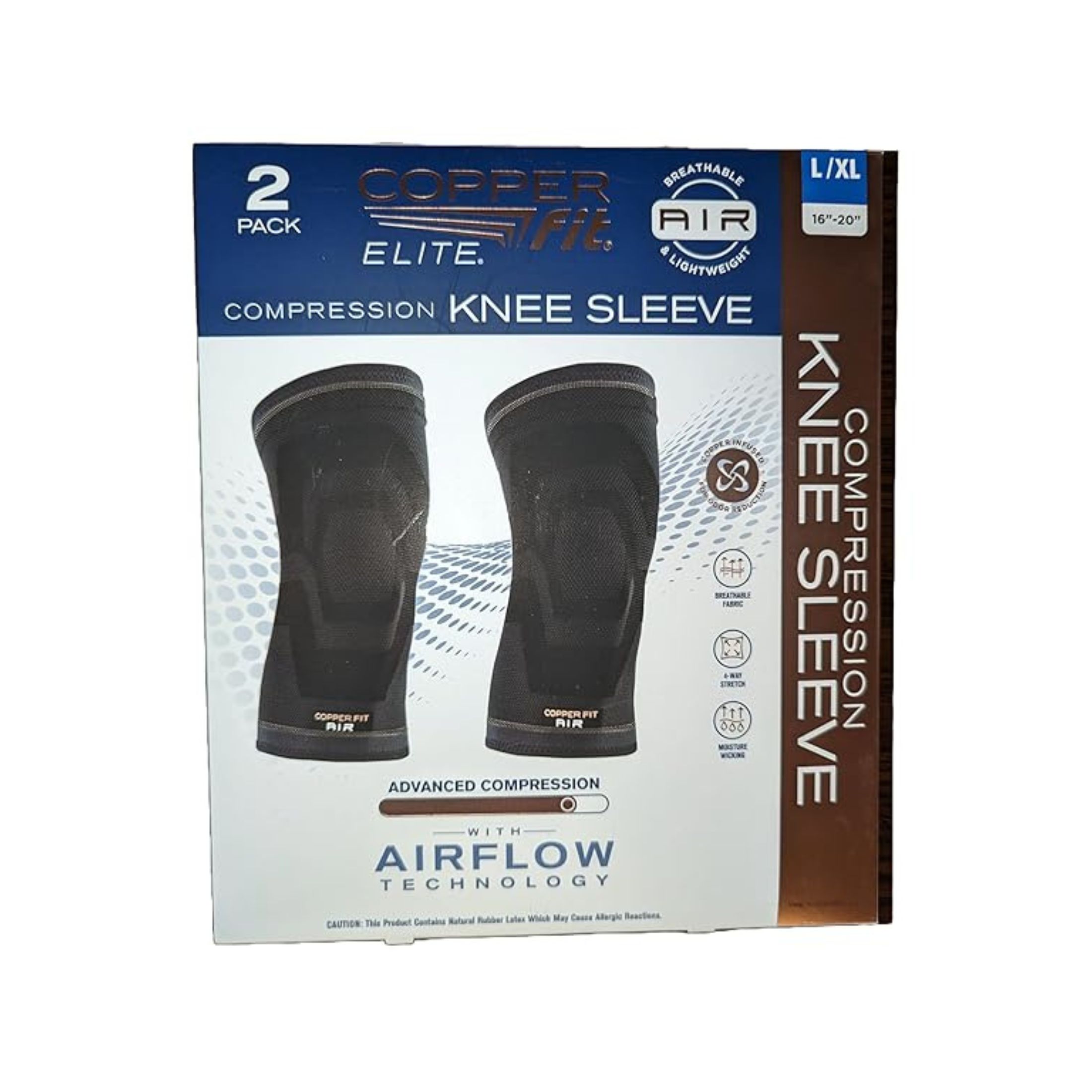 Copper Compression Knee Sleeve, L/Xl, Unisex