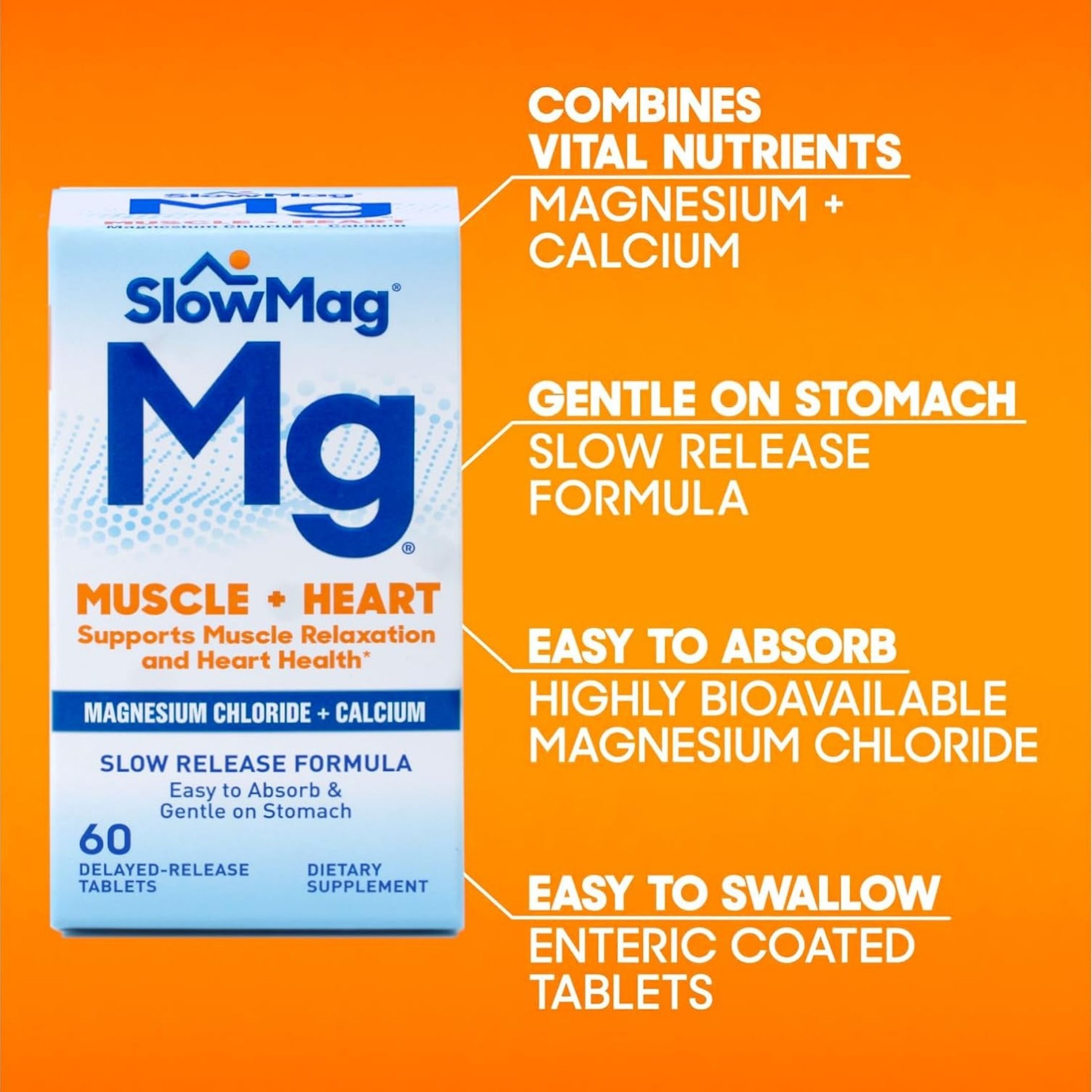 SlowMag Muscle + Heart, Delayed Release Tablets
