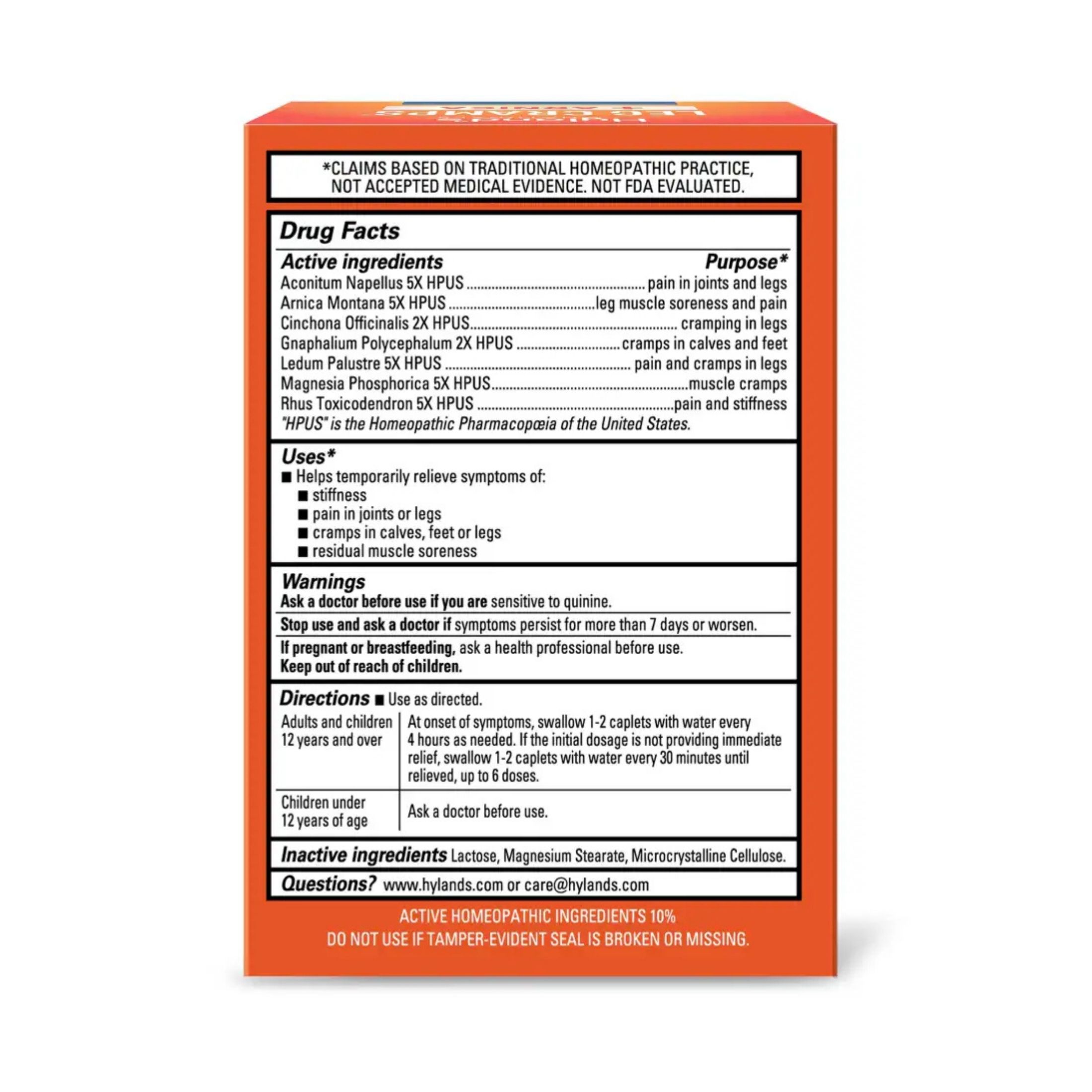 Hyland's Naturals Leg Cramps, + Arnica, Caplets