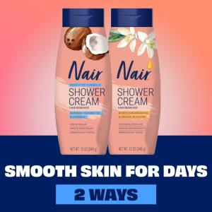 Nair Hair Remover, Natural Coconut Oil & Vitamin E, Shower Cream