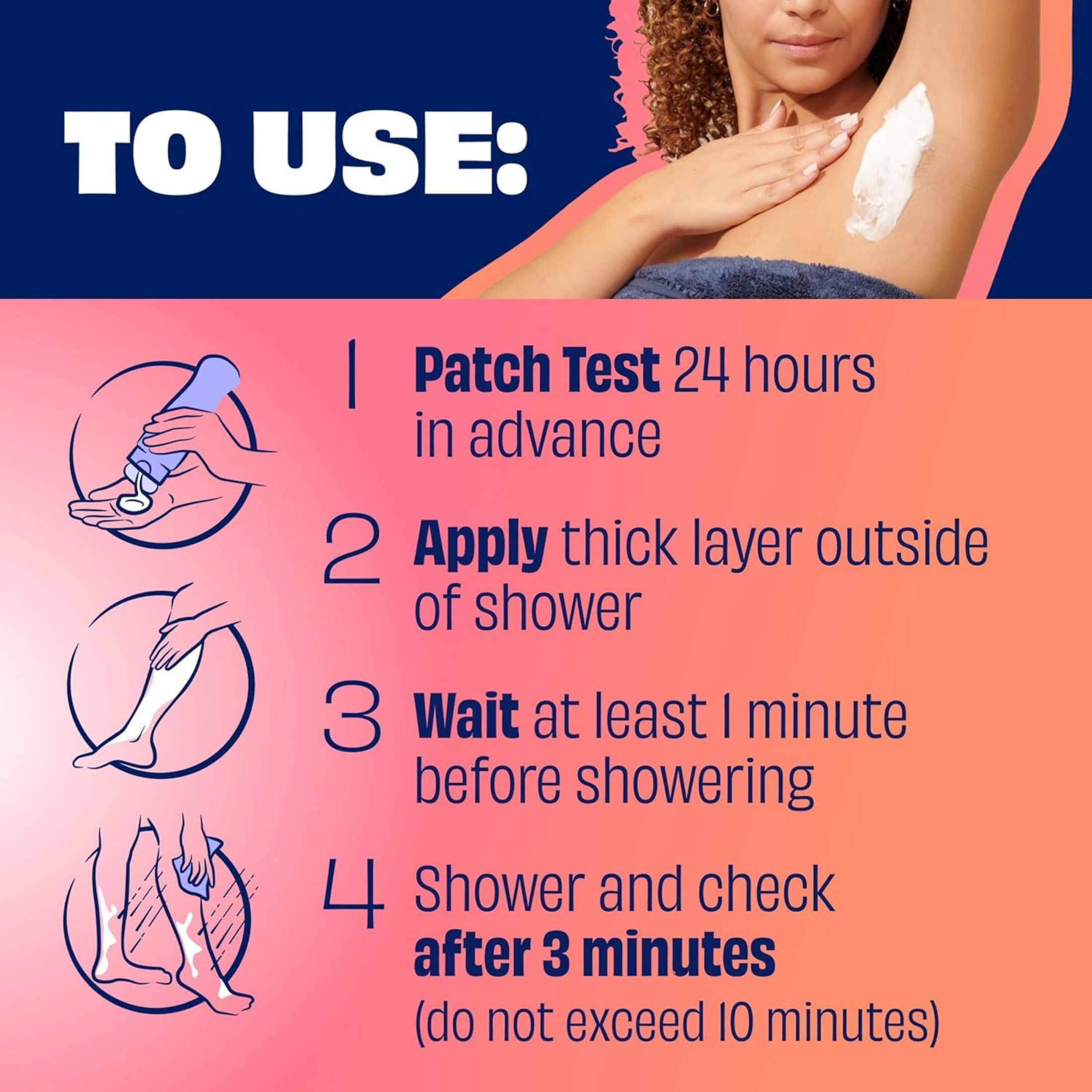 Nair Hair Remover, Natural Coconut Oil & Vitamin E, Shower Cream