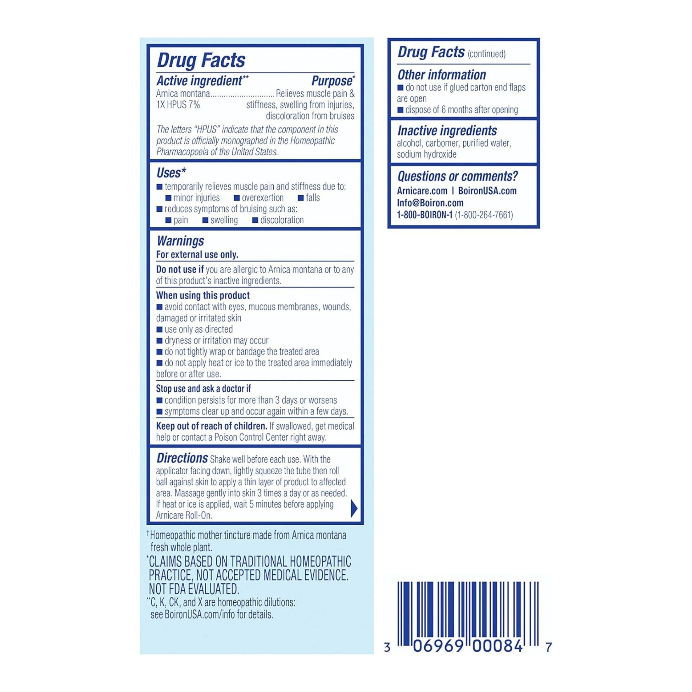 Boiron Arnicare Roll-On Single Pack (Metal Ball) 1.5 Oz Roll-on