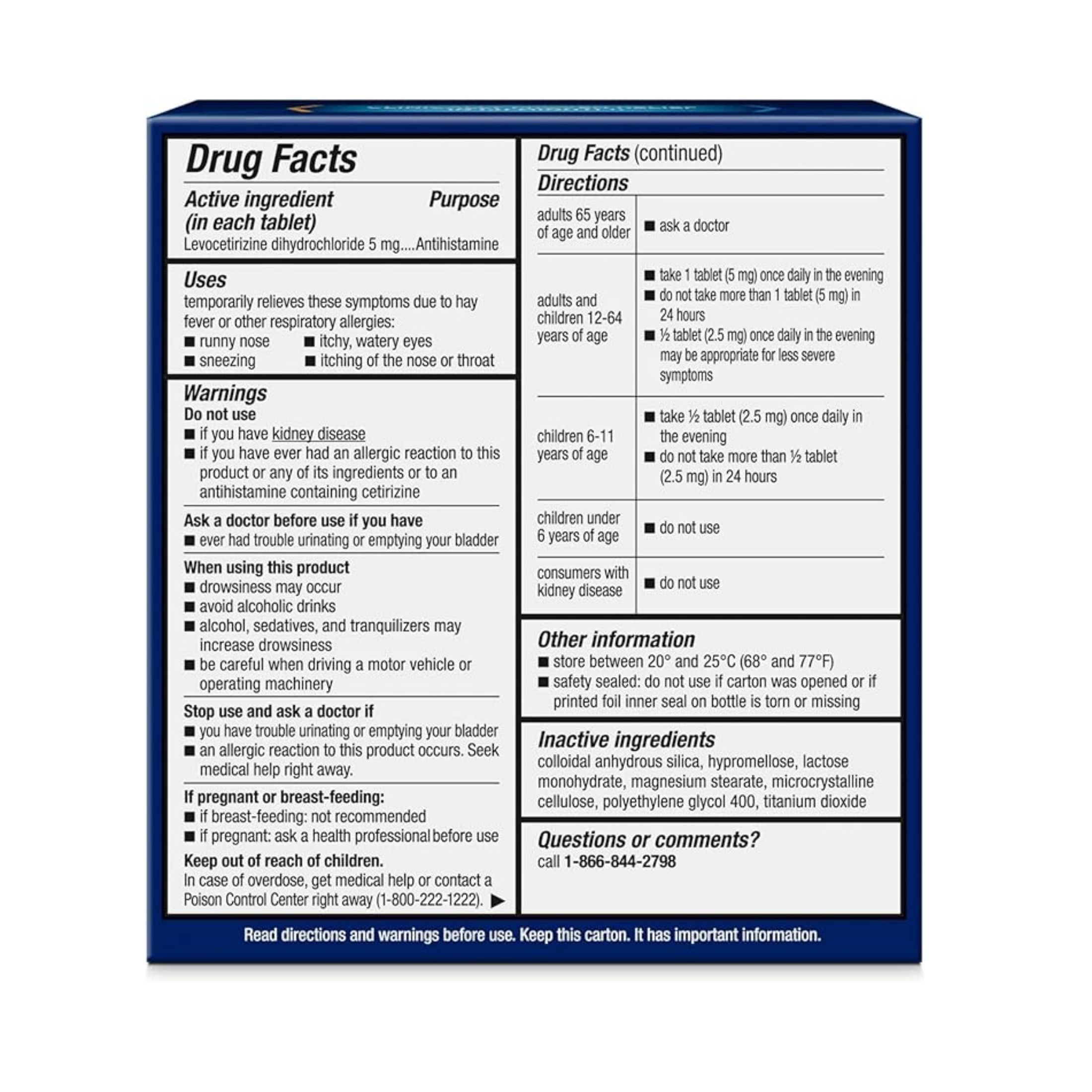 Xyzal Allergy Relief, 24 Hr, Original Prescription Strength, 5 Mg, Tablets