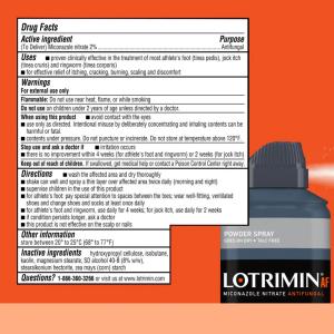 Lotrimin Deodorant Powder Spray, Miconazole Nitrate Antifungal, Athlete's Foot, 4.6 Oz