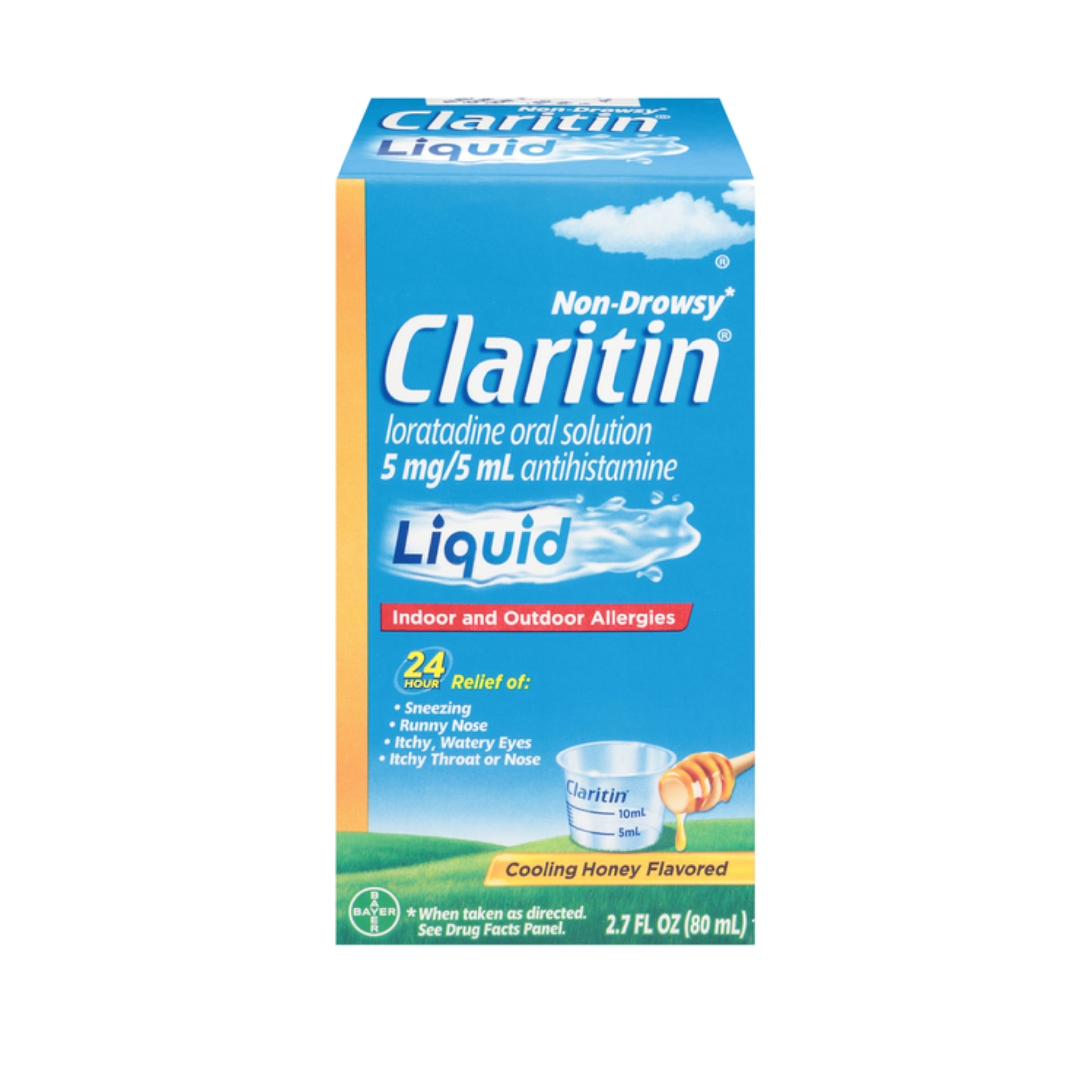 Claritin Indoor And Outdoor Allergies, Cooling Honey Flavored, Liquid, Non Drowsy 2.7 Fl Oz