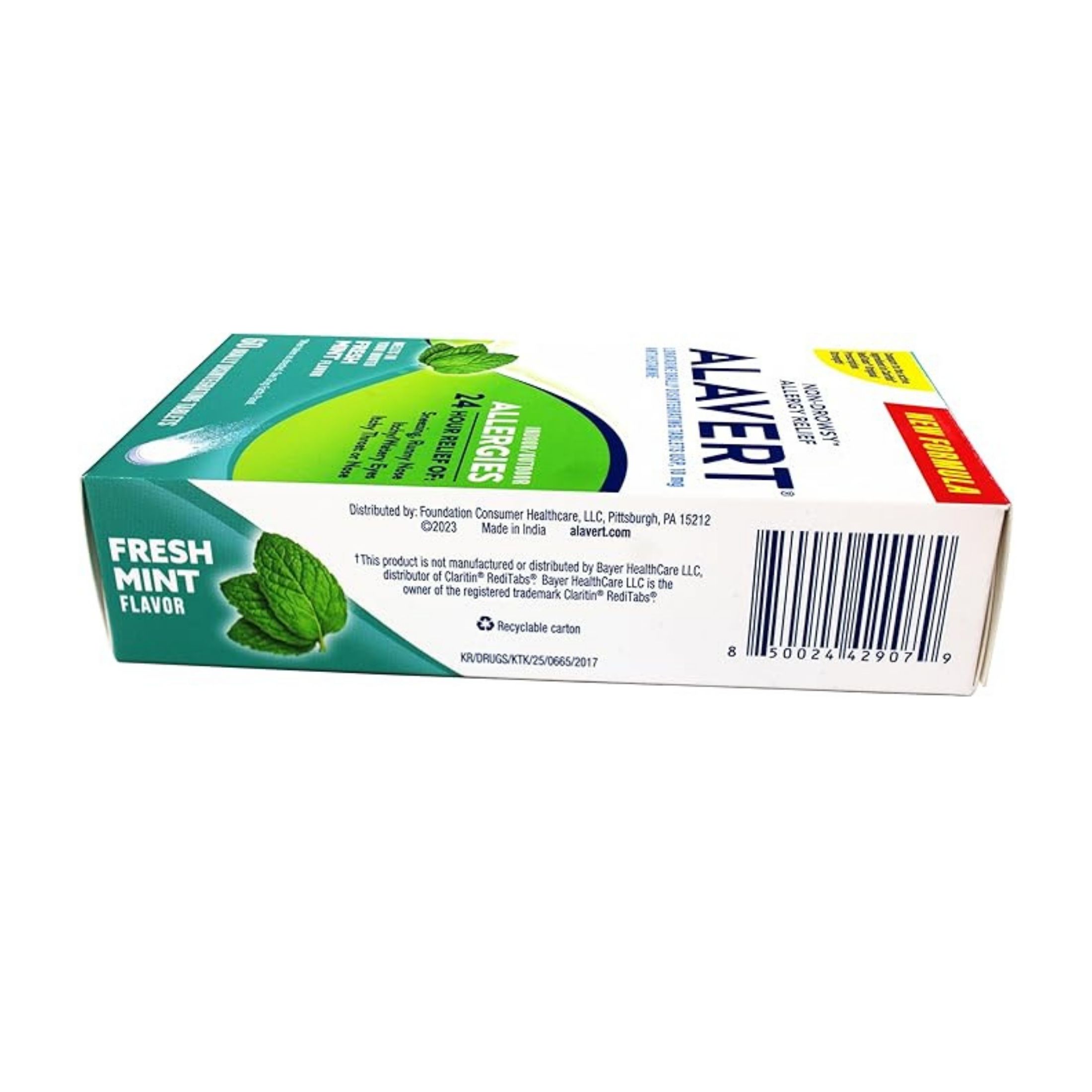 Alavert Allergies, Fresh Mint Flavor, Indoor/Outdoor, Tablets