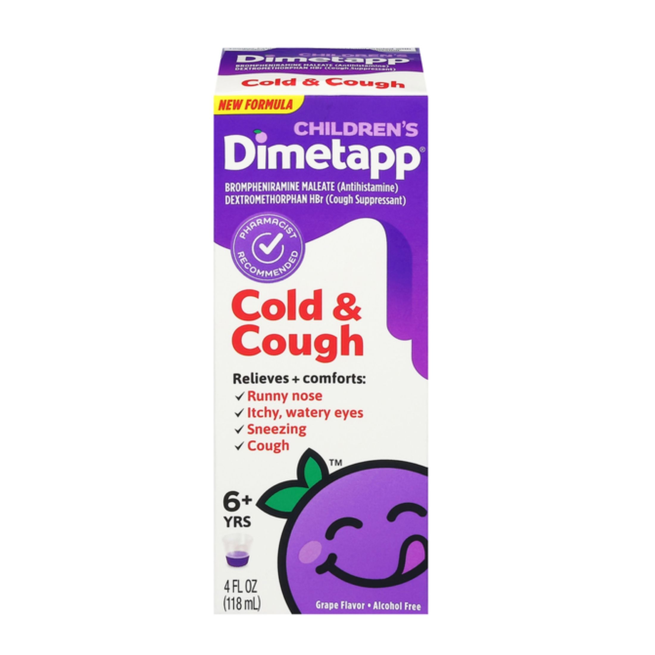 Dimetapp Cold & Cough, 6+ Yrs, Children's, Grape Flavor 4 Fl Oz