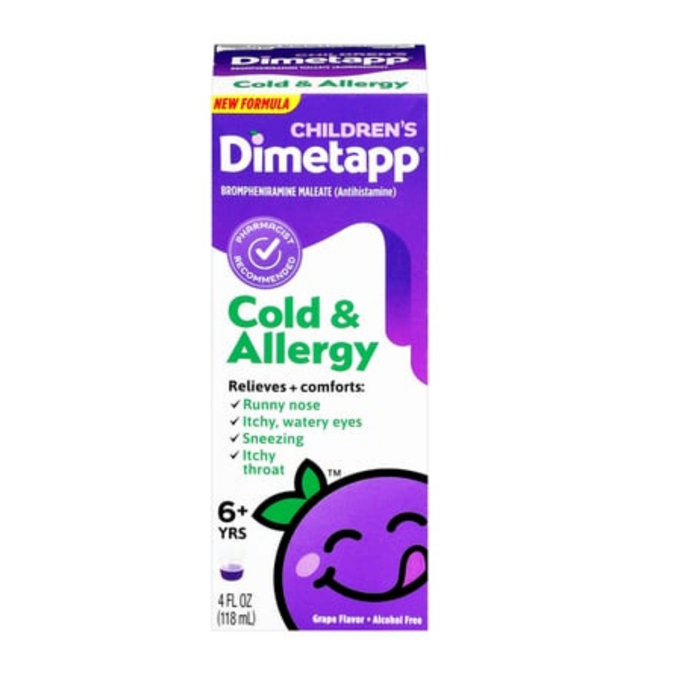 Dimetapp Cold & Allergy, 6+ Yrs, Children's, Grape Flavor 4 Fl Oz
