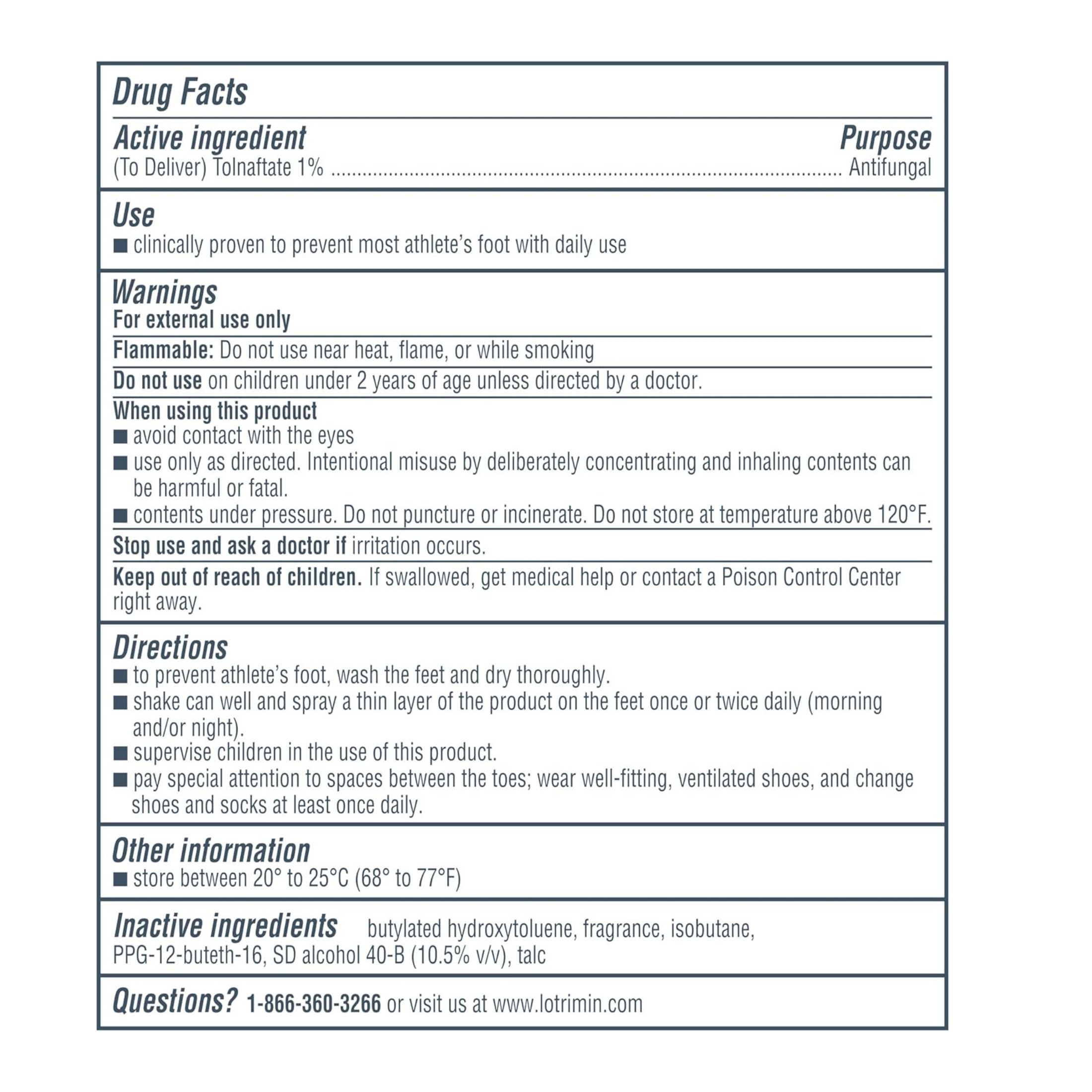 Lotrimin Daily Prevention Deodorant Powder Spray, 6.32 Fluid Ounce, 36 Per Case