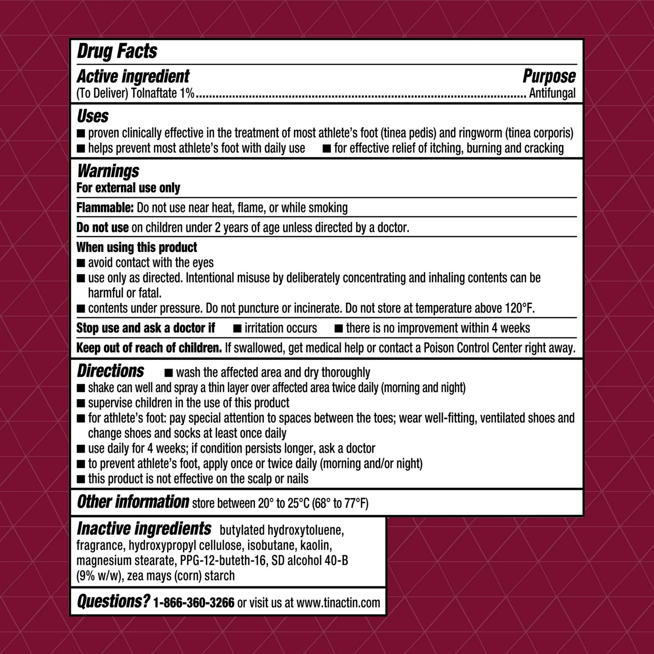 Tinactin Deodorant Powder Spray, Talc Free, Antifungal