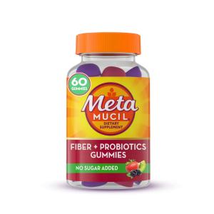Metamucil No Sugar Added Gummies Strawberry Kiwi & Blackberry Flavored Fiber + Probiotics