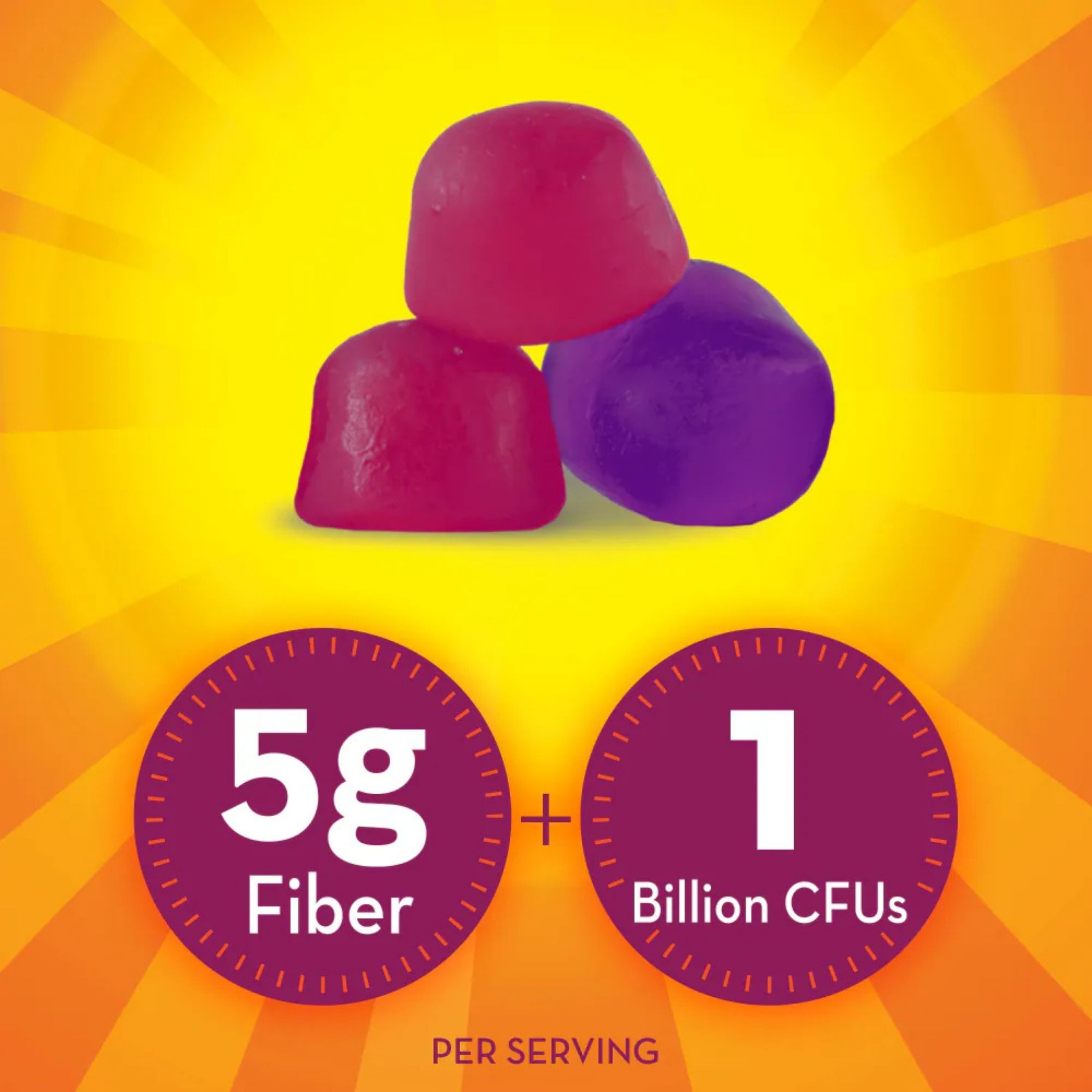 Metamucil No Sugar Added Gummies Strawberry Kiwi & Blackberry Flavored Fiber + Probiotics