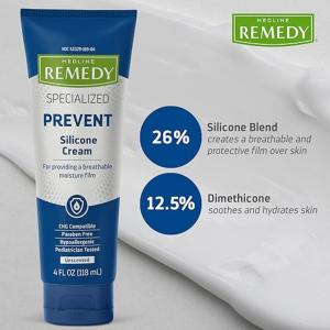 Medline Remedy Intensive Skin Therapy Hydraguard-D Silicone Barrier Cream, Nourishing And Soothing, 4 Ounce