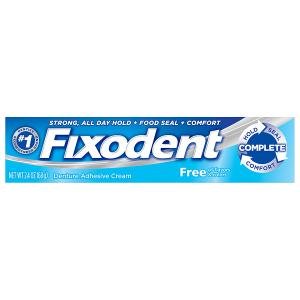 Fixodent Complete Free Denture Adhesive Cream - 2.4 Oz
