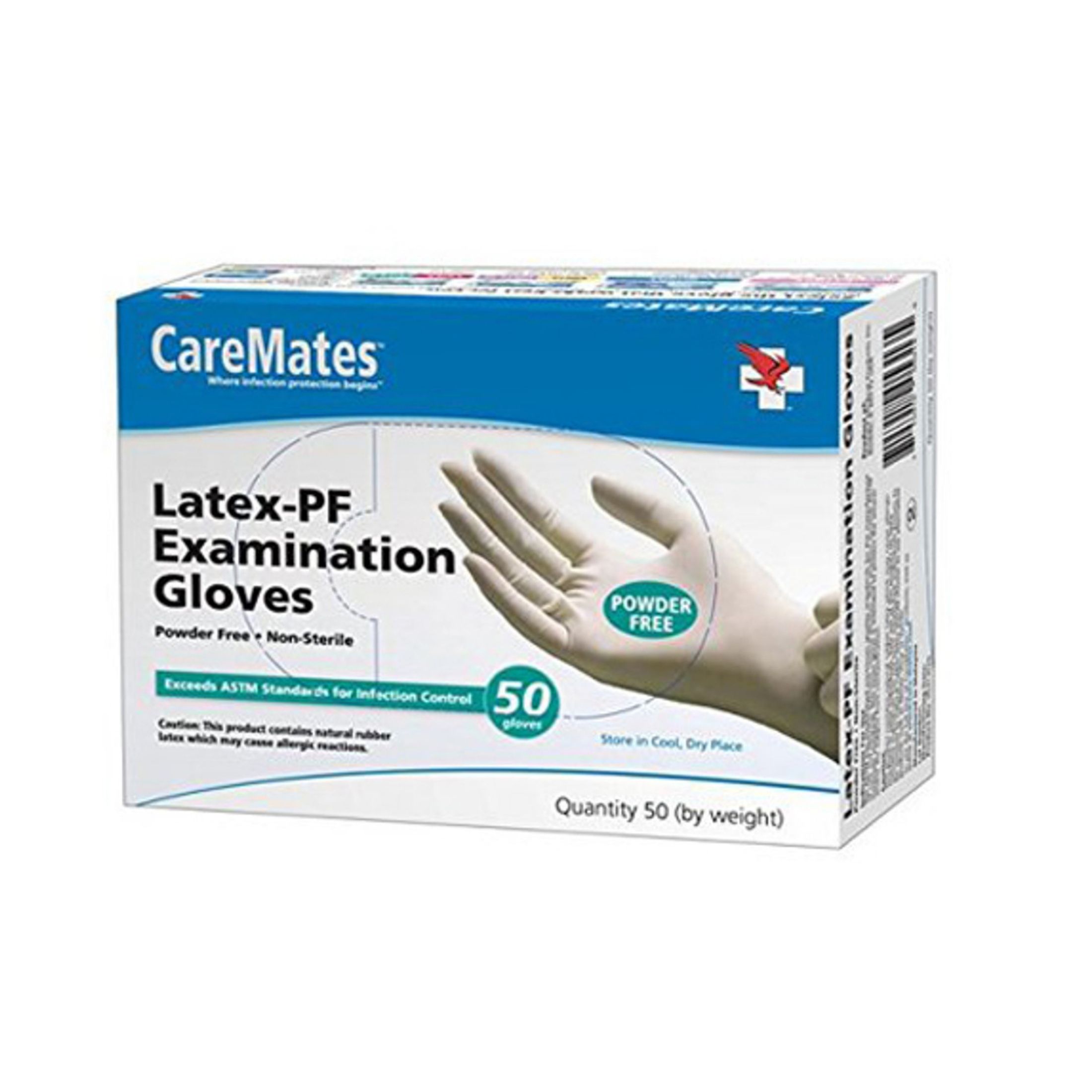 CareMates Textured Latex Powder Free Gloves, Small