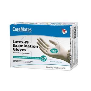 CareMates Textured Latex Powder Free Gloves, Small