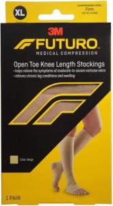 Futuro X-Large Beige Therapeutic Open Toe Knee Length Unisex 20-30mmHg