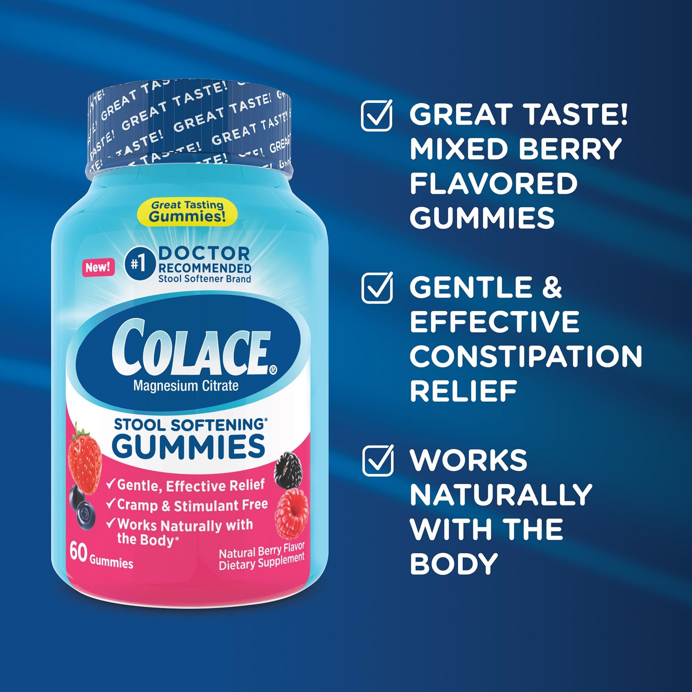 Colace Stool Softener Gummies Constipation Relief