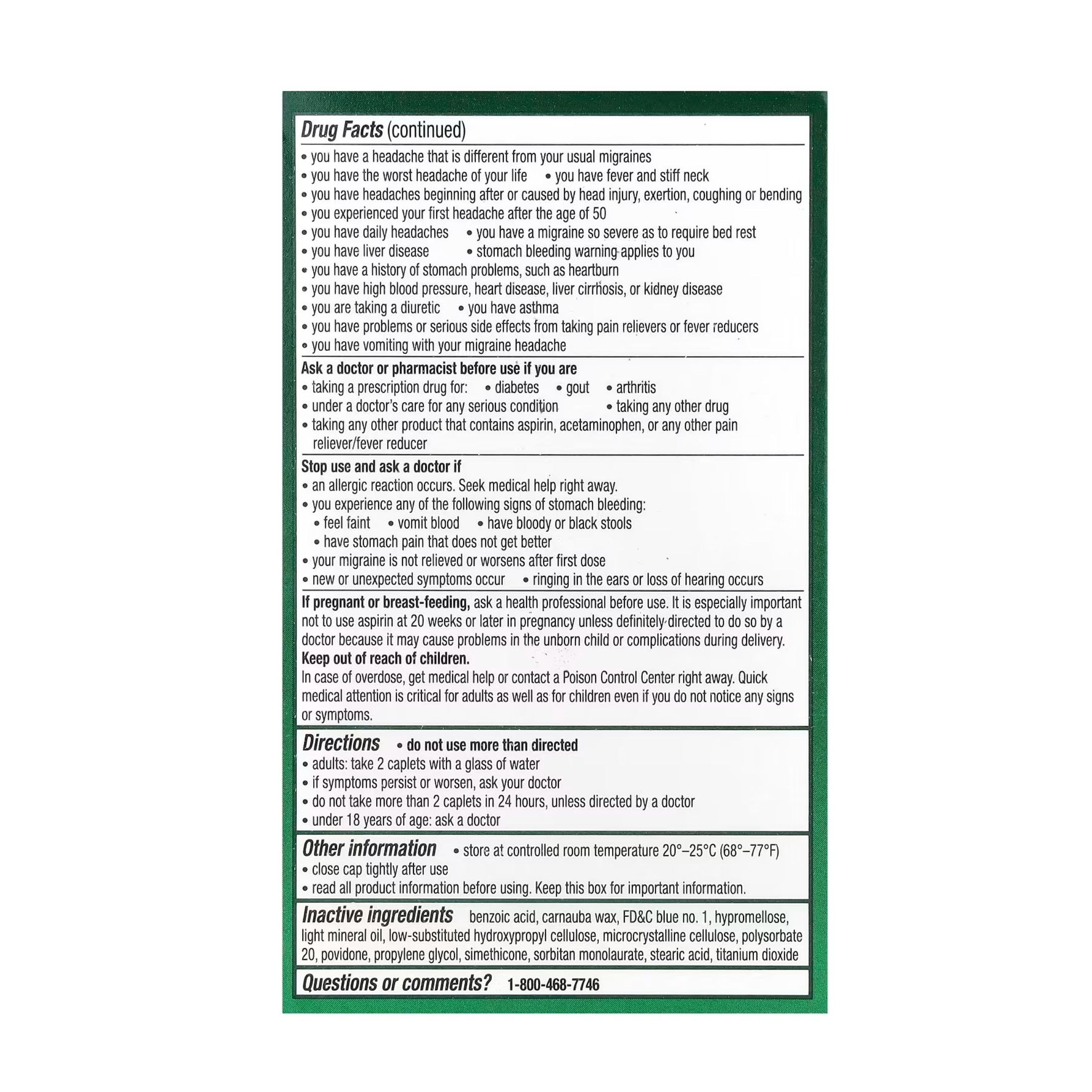 Excedrin Caplets Migraine Pain Reliever/Pain Reliever Aid