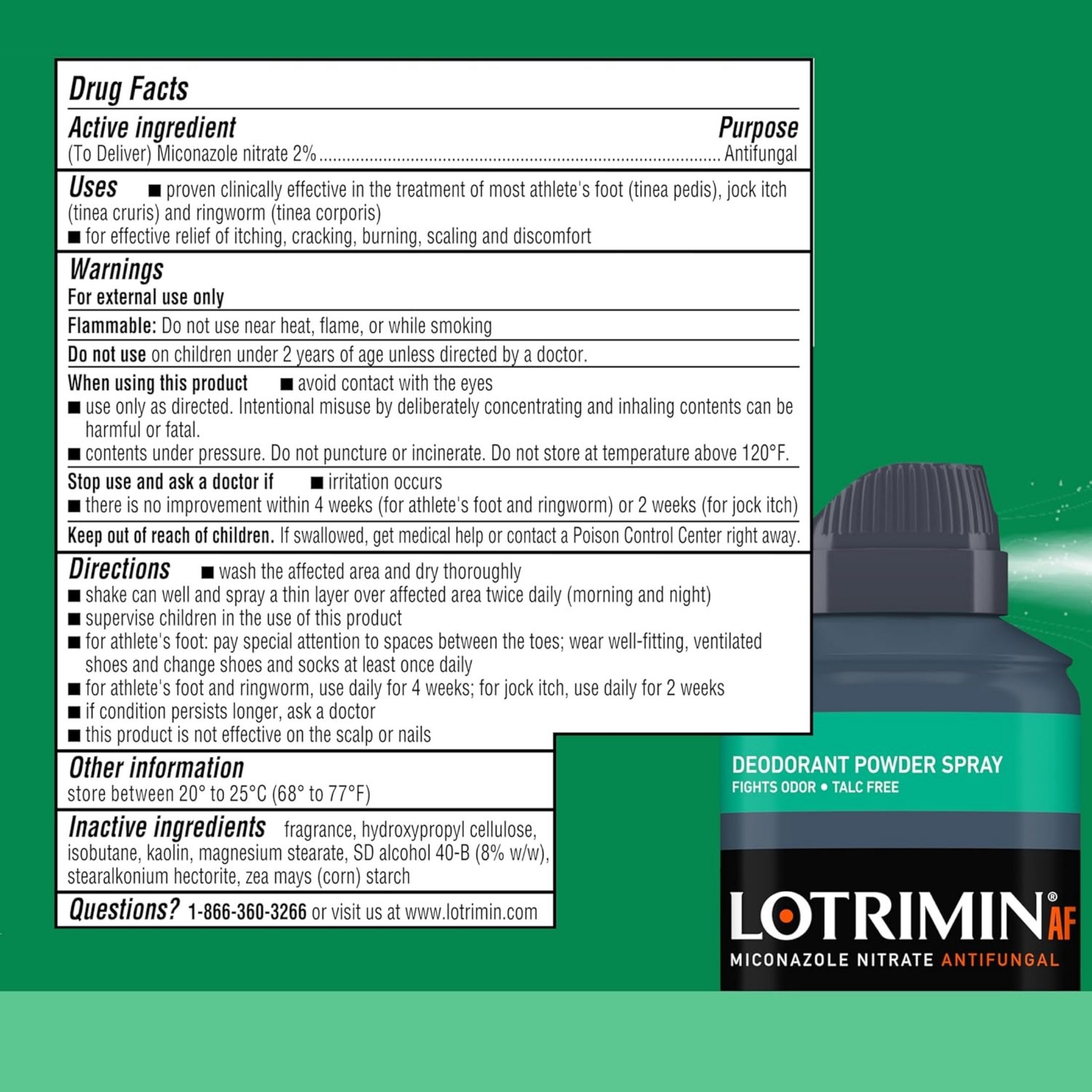 Lotrimin Powder Spray, Miconazole Nitrate Antifungal, Athlete's Foot