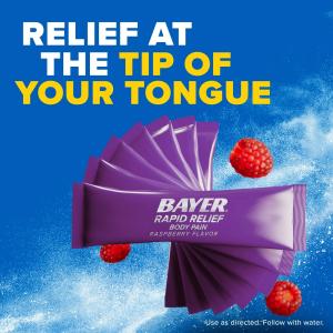 Bayer Pain Reliever, Rapid Relief, 650 Mg, Raspberry Flavor, Powder Packs