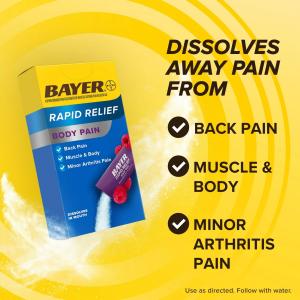 Bayer Pain Reliever, Rapid Relief, 650 Mg, Raspberry Flavor, Powder Packs
