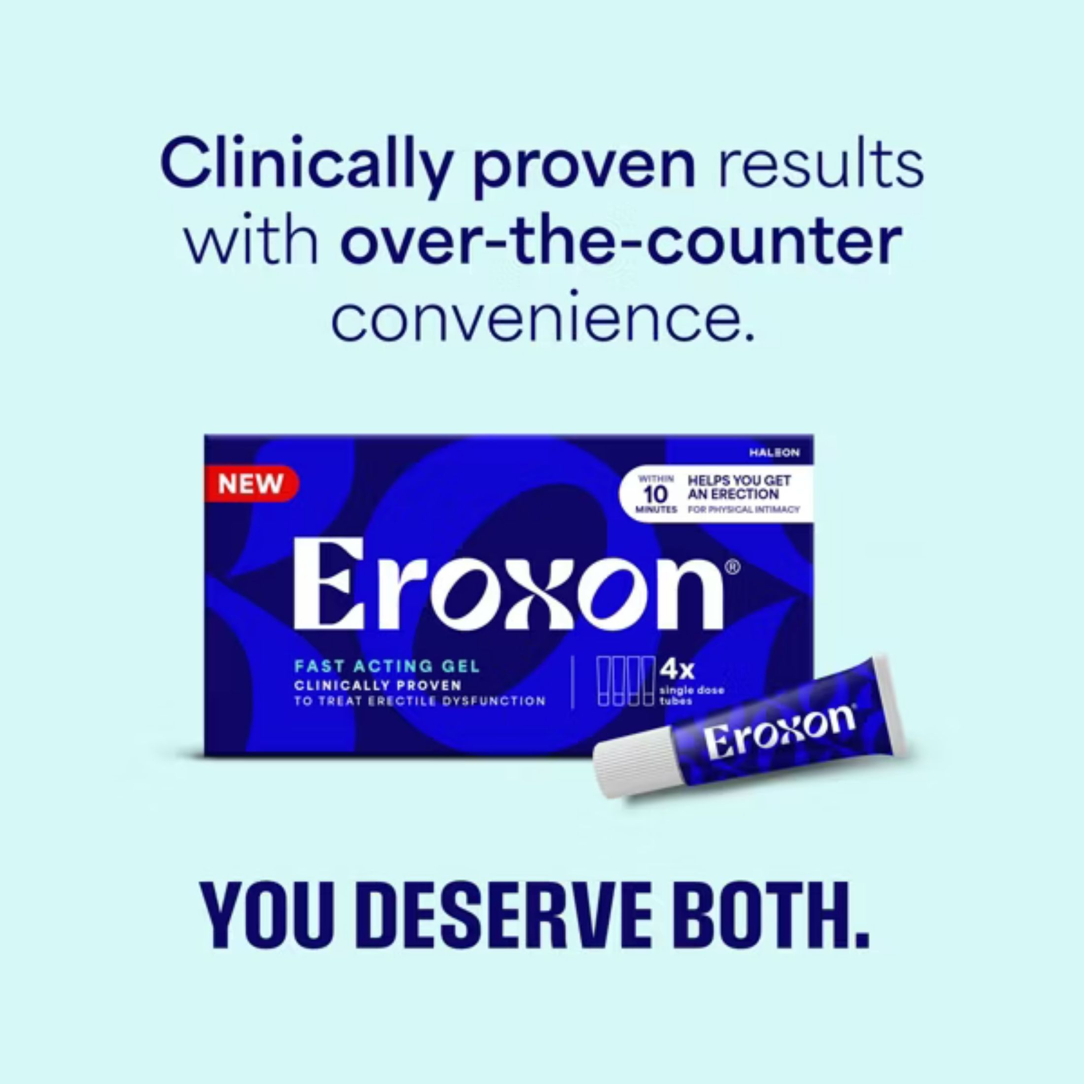 Eroxon Erectile Dysfunction Treatment Gel, 4 Single Use Tubes