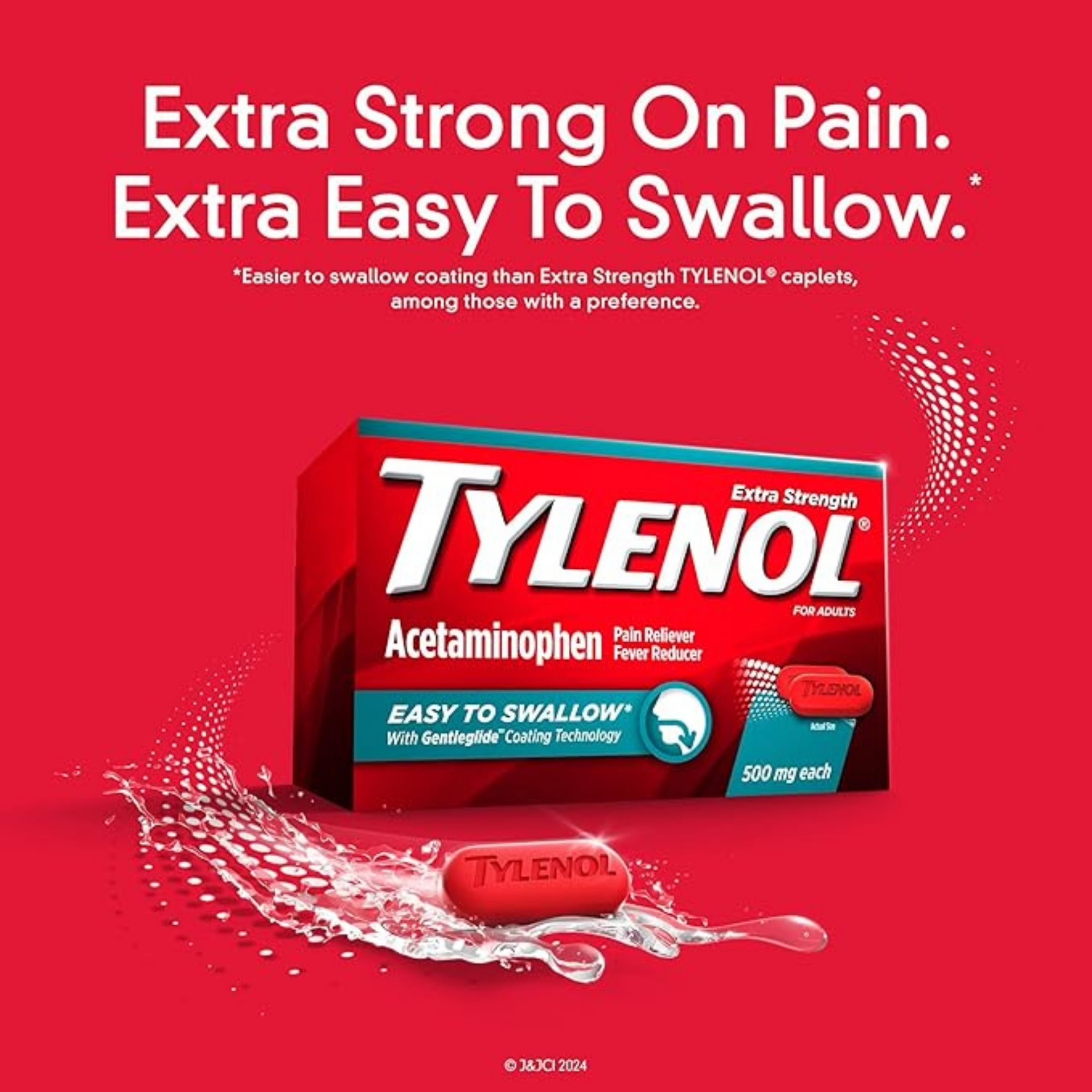 Tylenol Extra Strength Acetaminophen - Easy To Swallow Pain Reliever Caplets