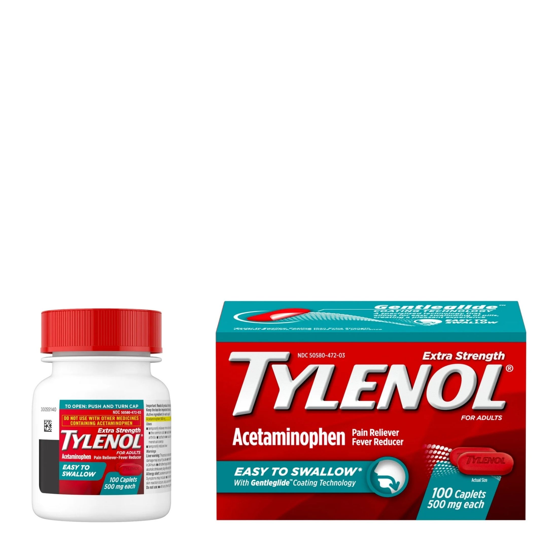 Tylenol Extra Strength Acetaminophen - Easy To Swallow Pain Reliever Caplets - 1