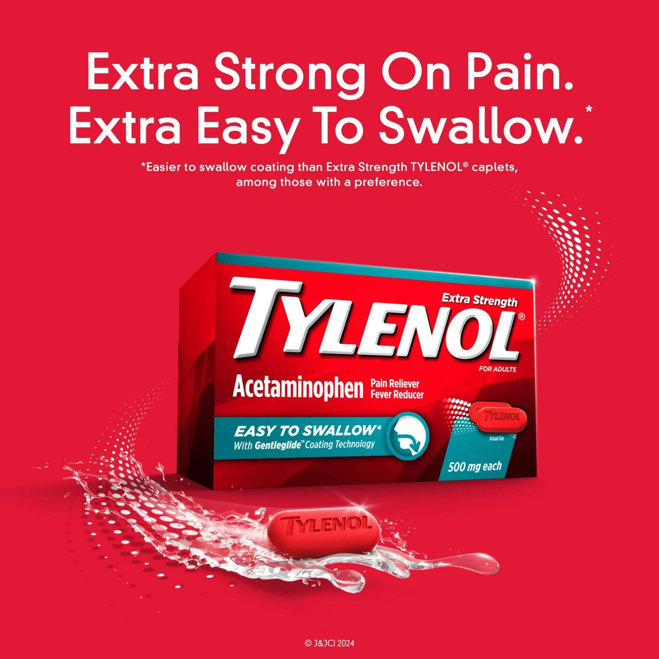 Tylenol Extra Strength Acetaminophen - Easy To Swallow Pain Reliever Caplets - 1