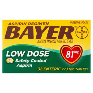 Bayer Aspirin (Nsaid) Pain Reliever, Low Dose, 81 Mg, Enteric Coated Tablets