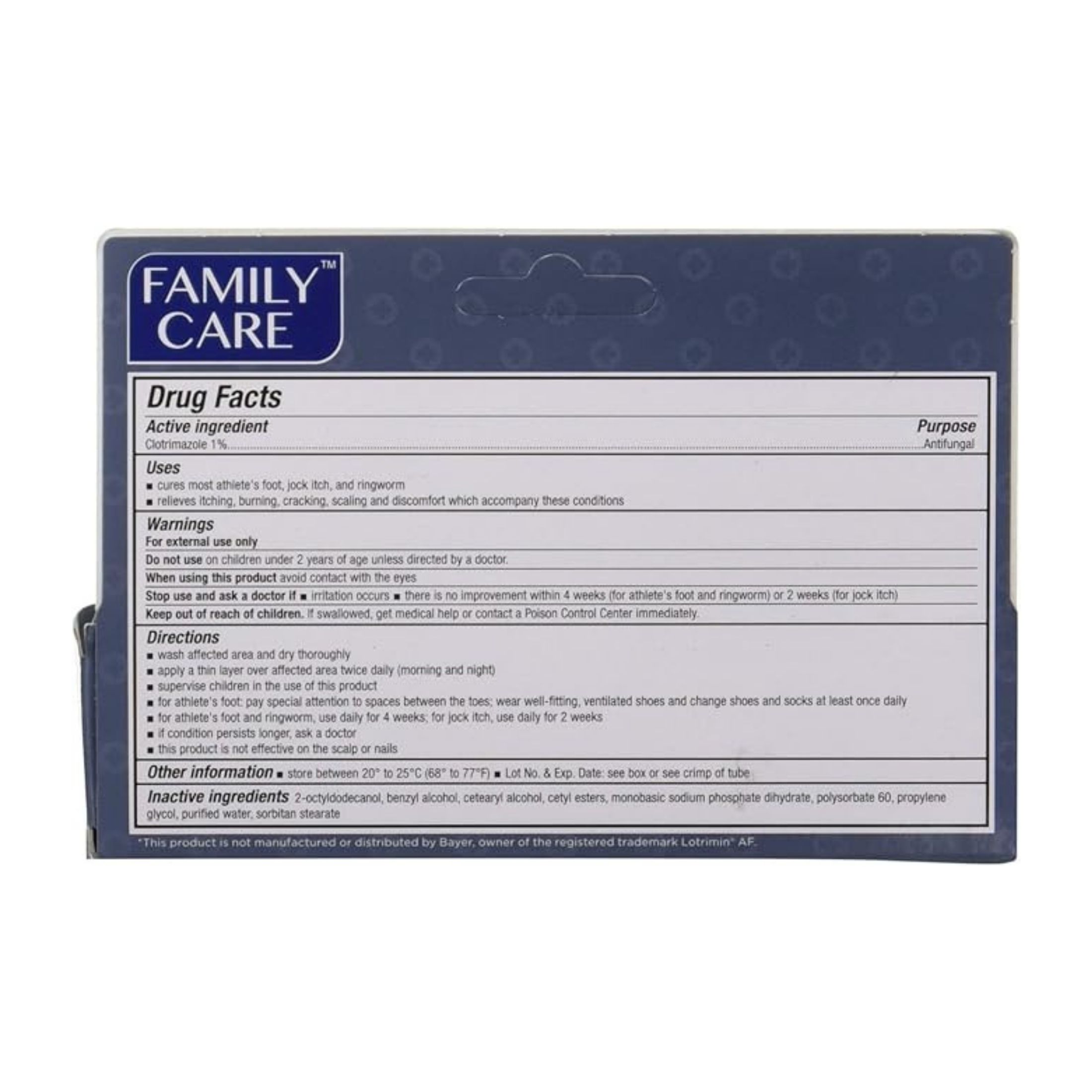 Family Care 831527005052-1 Clotrimazole Anti Fungal Cream, 1% USP