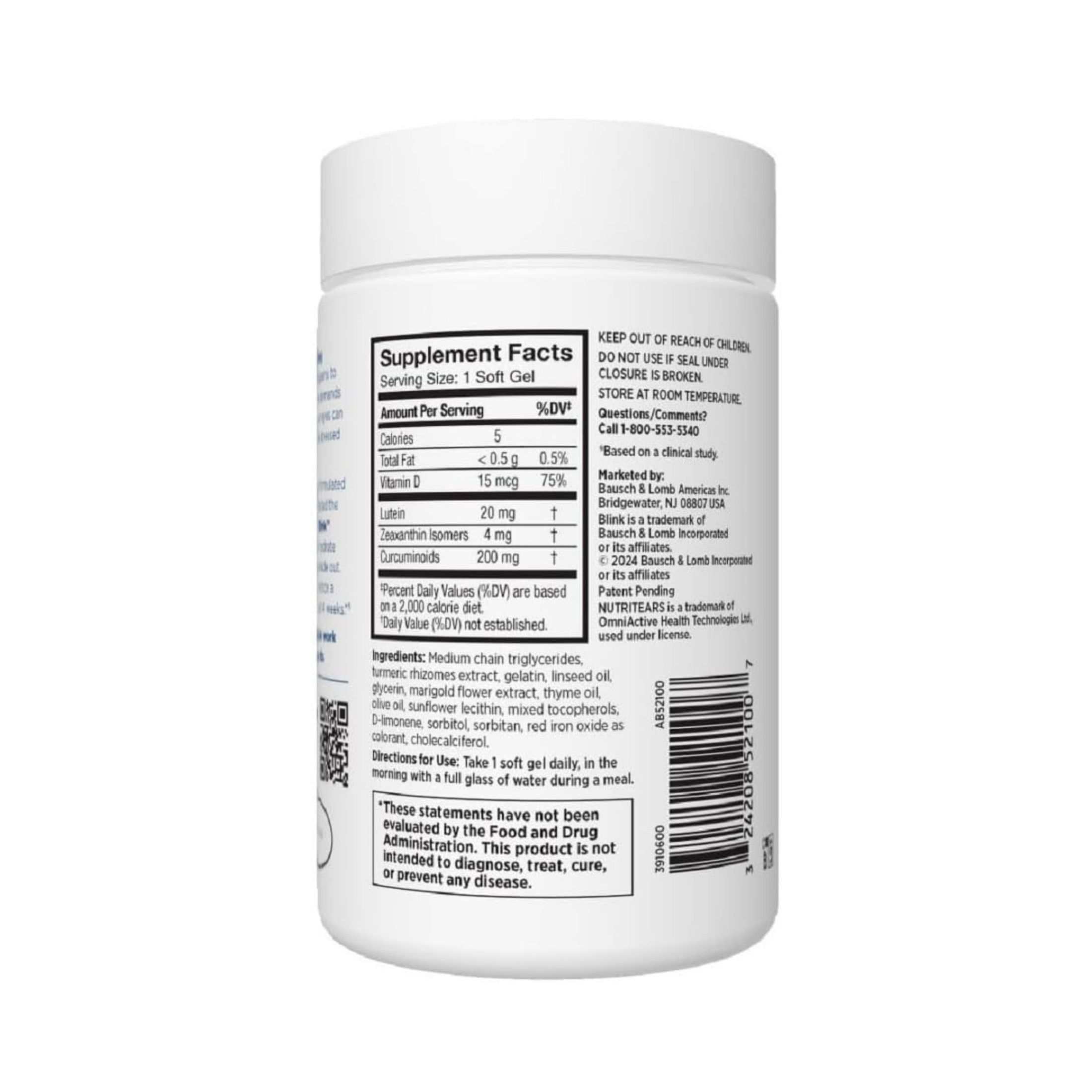 Blink NutriTears Supplement For Dry Eyes Softgels - 50ct