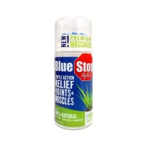 Blue Stop Max 2x Massage Gel For Body Aches Aloe Vera Emu Oil & Menthol 3.4oz
