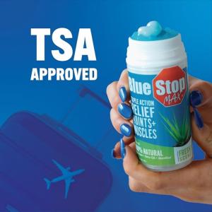 Blue Stop Max 2x Massage Gel For Body Aches Aloe Vera Emu Oil & Menthol 3.4oz