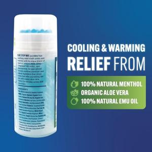 Blue Stop Max 2x Massage Gel For Body Aches Aloe Vera Emu Oil & Menthol 3.4oz