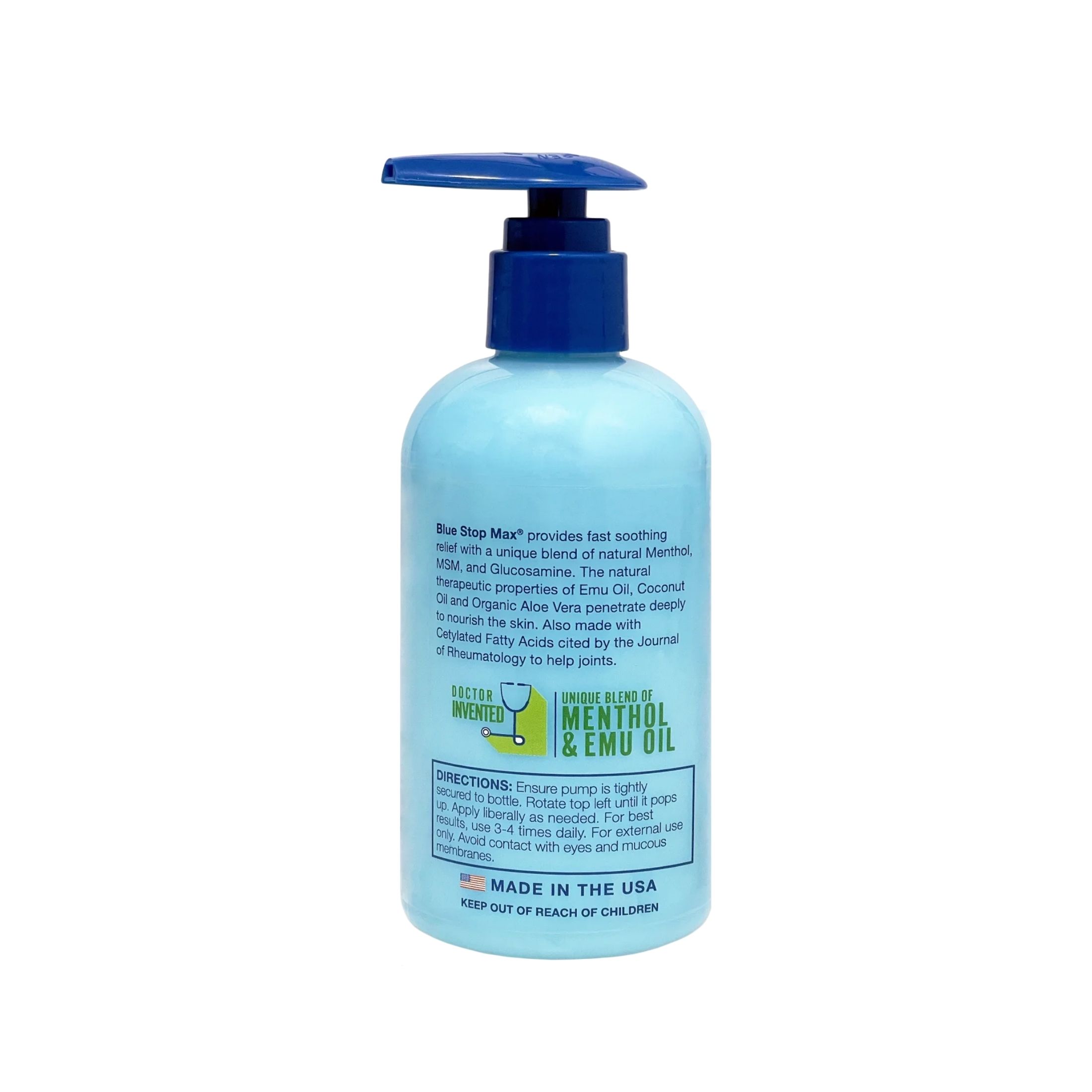 Blue Stop Max Massage Gel - For Body Aches 8.00 Fl Oz