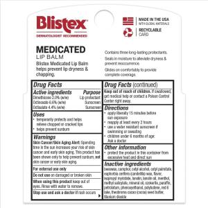 Blistex Medicated Lip Balm Stick, Original, SPF 15, 0.15 Oz