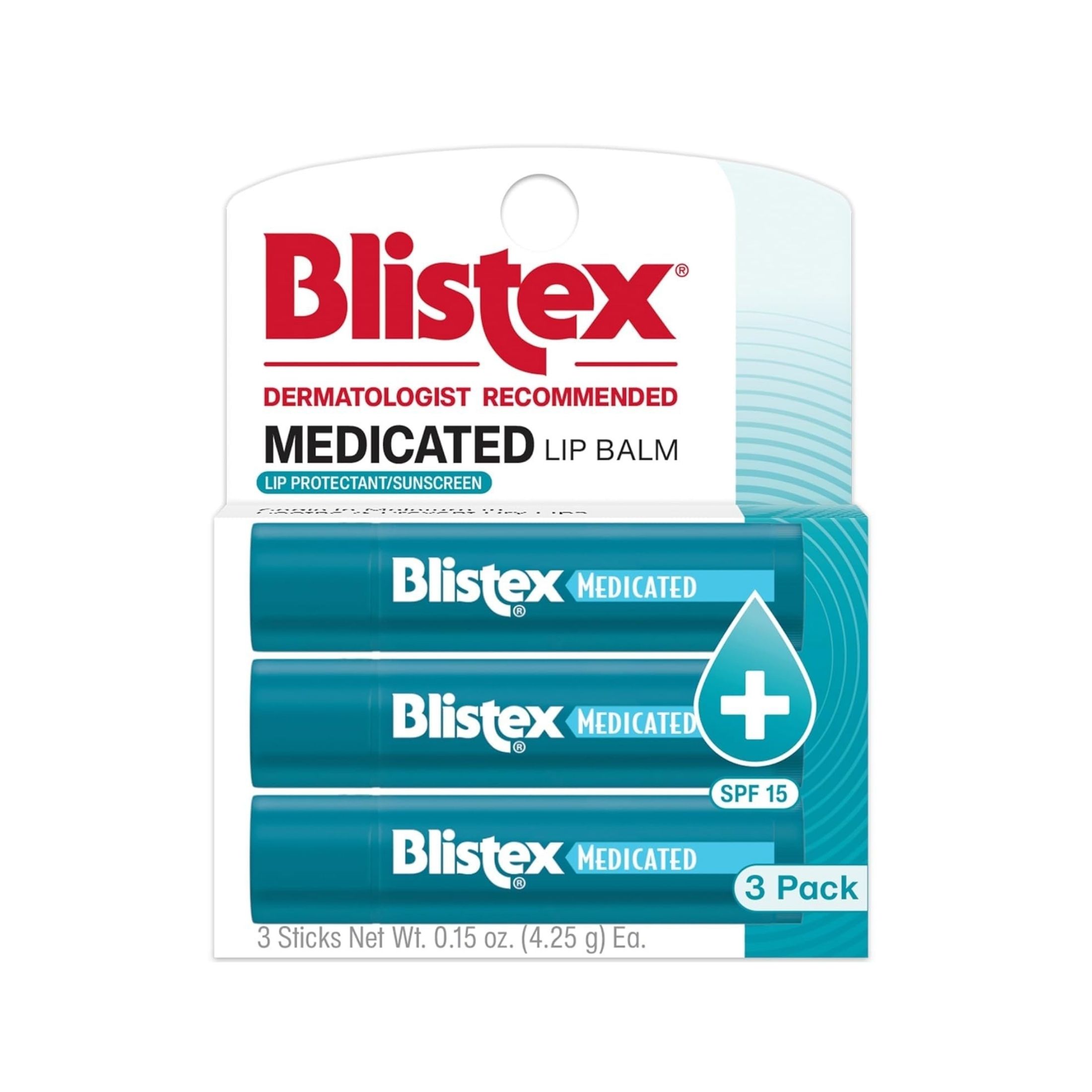 Blistex Medicated Lip Balm Stick, Original, SPF 15, 0.15 Oz