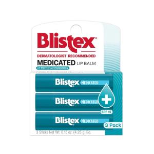 Blistex Medicated Lip Balm Stick, Original, SPF 15, 0.15 Oz