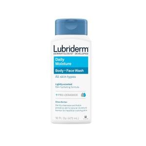 Lubriderm Body + Face Wash, Daily Moisture, Lightly Scented 16 Fl Oz