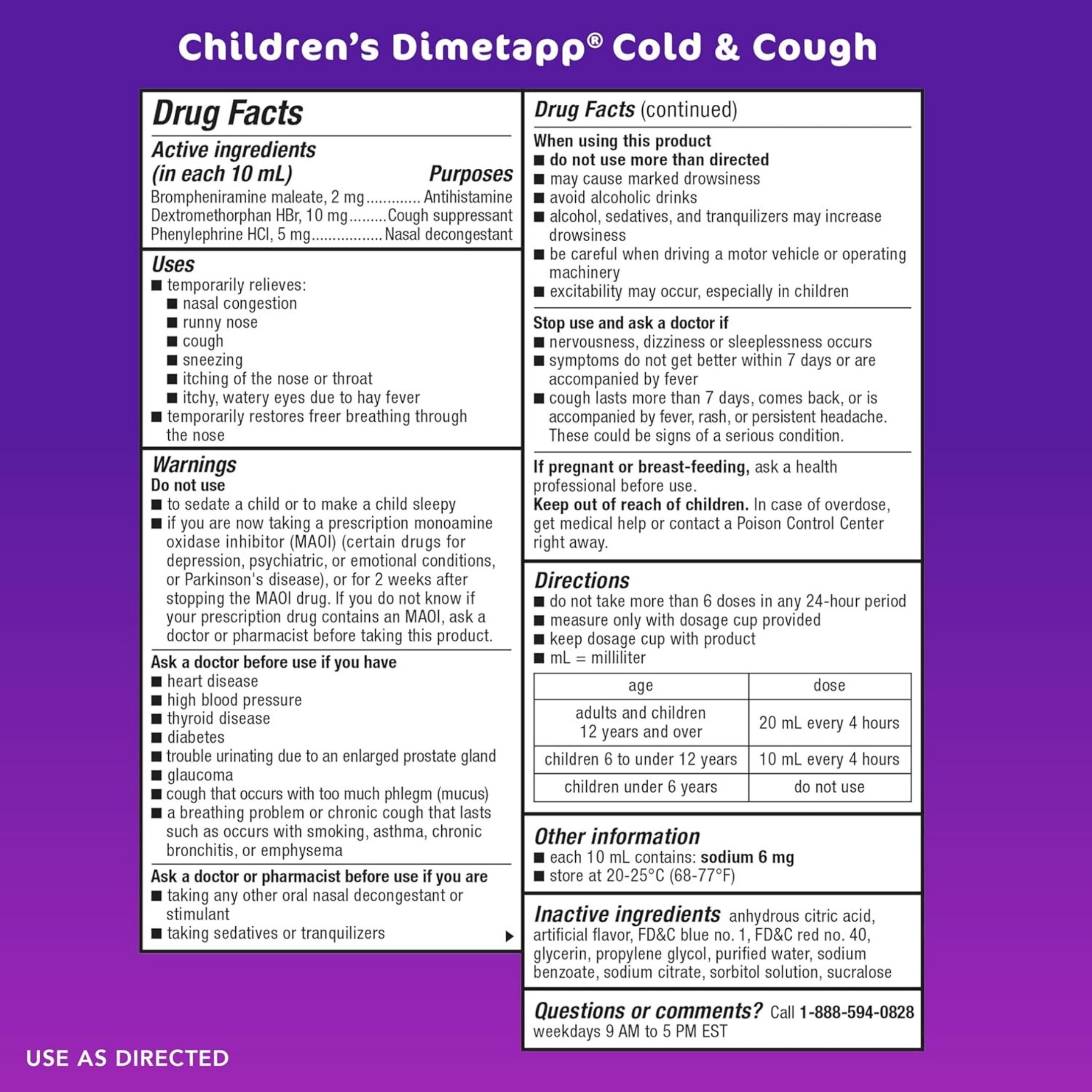 Dimetapp Children's Cold & Cough, 8 Oz