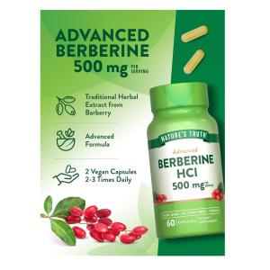 Nature's Truth Berberine H Cl, Advanced, 500 Mg, Capsules