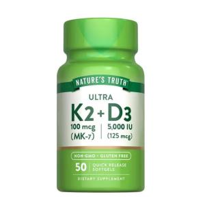 Nature's Truth K-2 + MK-7 Complex, Ultra, 800 Mcg, Capsules