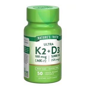 Nature's Truth K-2 + MK-7 Complex, Ultra, 800 Mcg, Capsules
