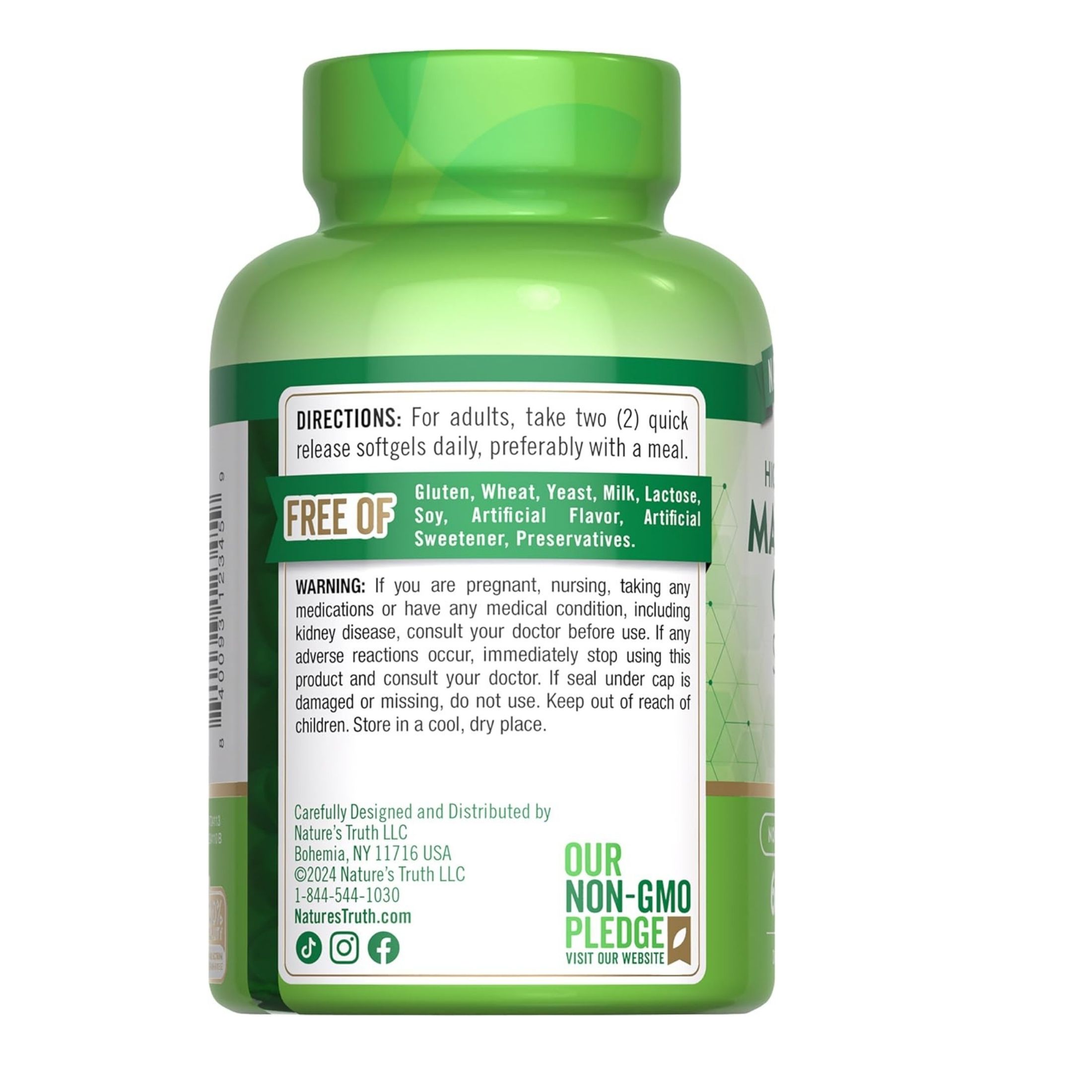 Nature's Truth Magnesium Citrate, High Absorption, 250 Mg, Softgels