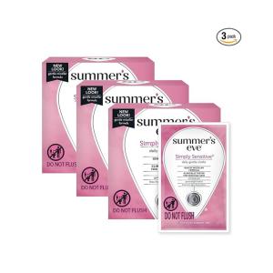 Summer's Eve Simply Sensitive Daily Feminine Wipes, Removes Odor, P H Balanced