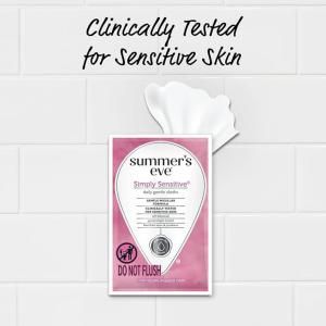Summer's Eve Simply Sensitive Daily Feminine Wipes, Removes Odor, P H Balanced