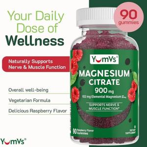 Yum-v's Magnesium Citrate 900 Mg Gummies, Raspberry